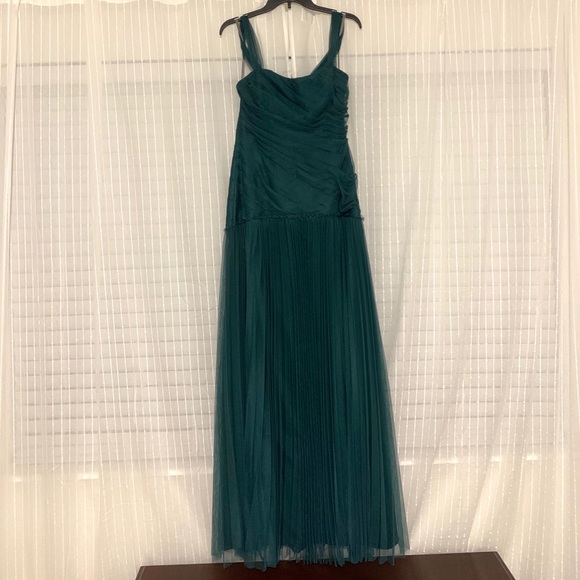 Bridesmaid Dress- Dark Green Vera Wang White - Picture 3 of 7